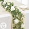 6.4 Ft Fuller Flower Garland with Light Butterfly – Artificial Eucalyptus Garland with Champagne Flowers, Fake Roses & Camellia Vines for Wedding Arches, Table Centerpieces, and Room Decor